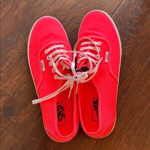 Vans Women's Low-Top Sneakers in Neon pink/orange with White Laces